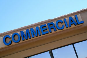 Commercial signage on building