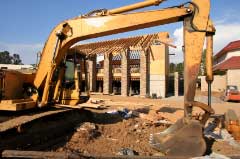 Backhoe digging