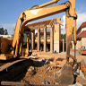 Backhoe digging