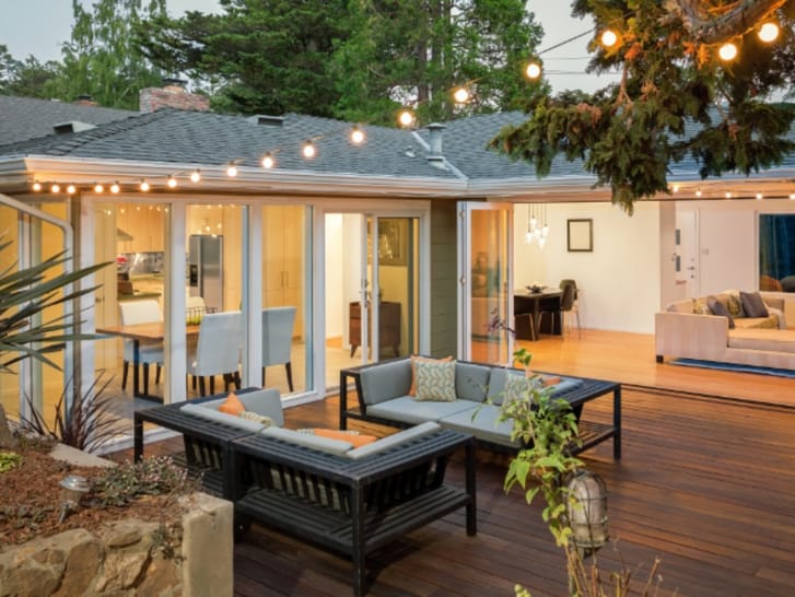 A residential back deck